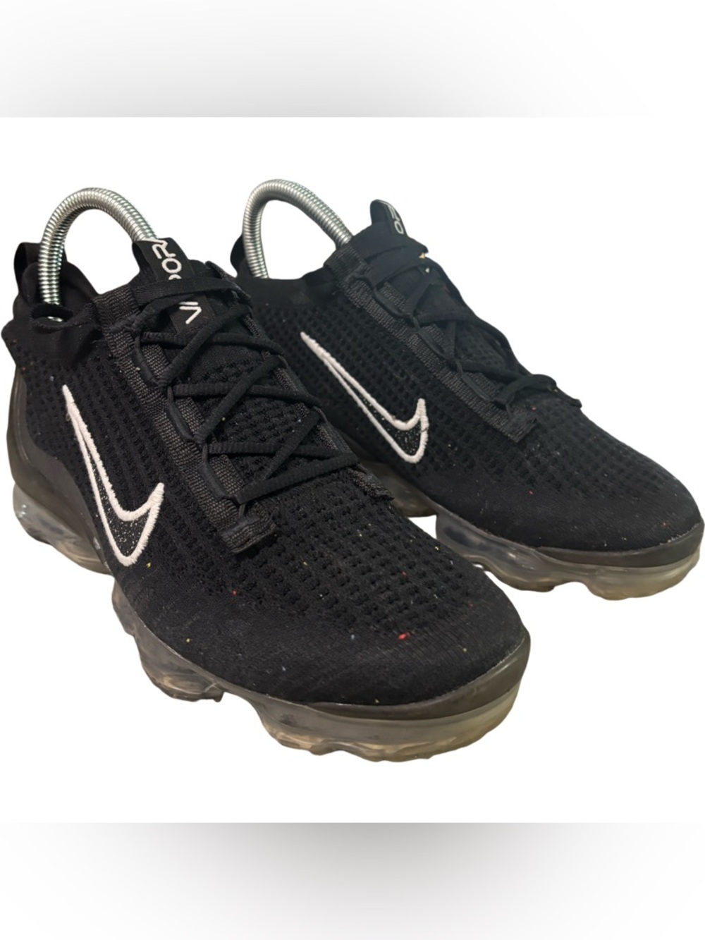 Nike Women’s Air VaporMax 2021 FK Sneakers Black White Silver Size 8